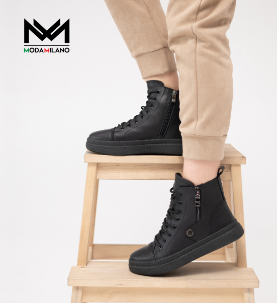 купить качественные черные женские кеды в Moda Milano
